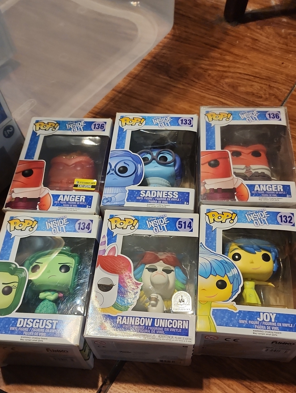 Funko Inside Out Character Set - Red, Blue, Green, Yellow, Multicolor